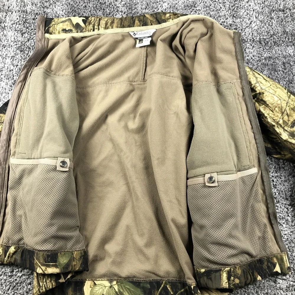 Columbia Interchange Jacket Mens XL Brown Camo Hunting Fleece Lined HM7101 - Picture 5 of 12
